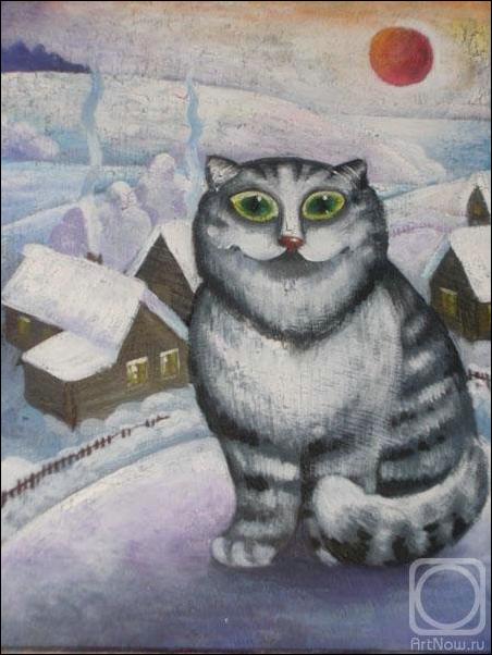 Кот зимой