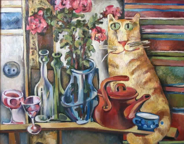 Чаепитие с рыжим котом