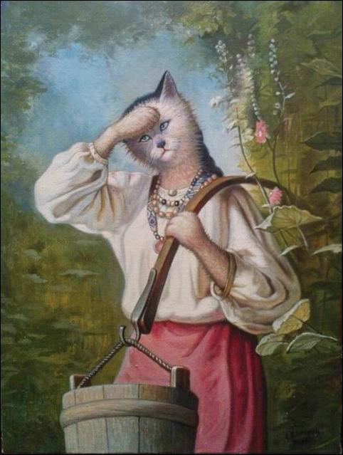 Кошечка с коромыслом