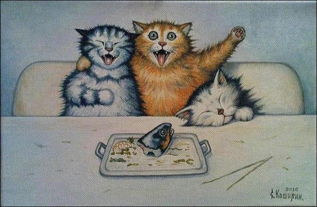 Коты с рыбной головой