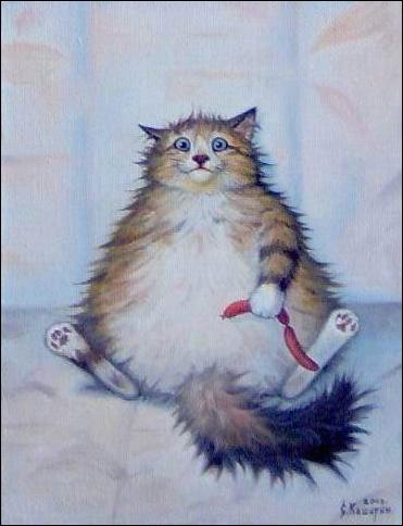 Кот с сосисками