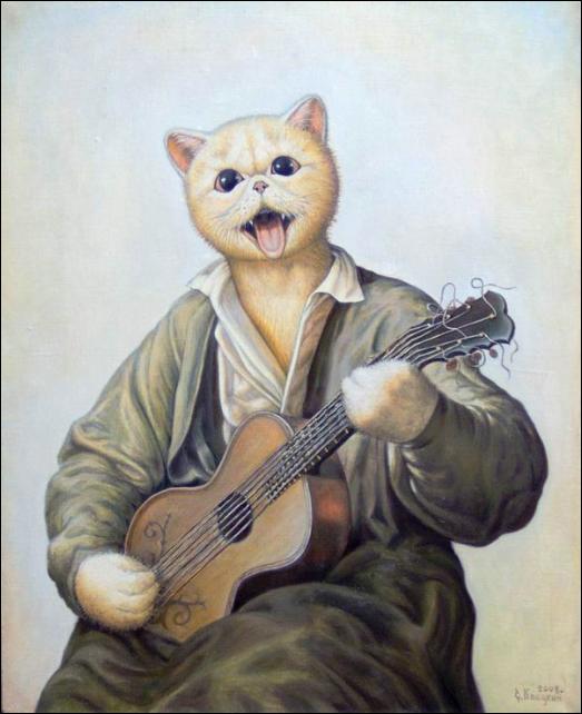 Кот гитарист