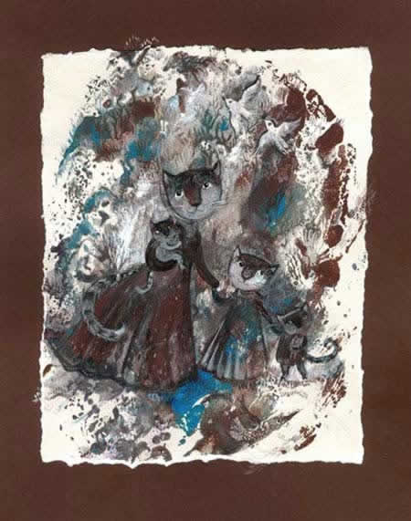 «Прошлая жизнь кошки» художник Дарья Герасимова